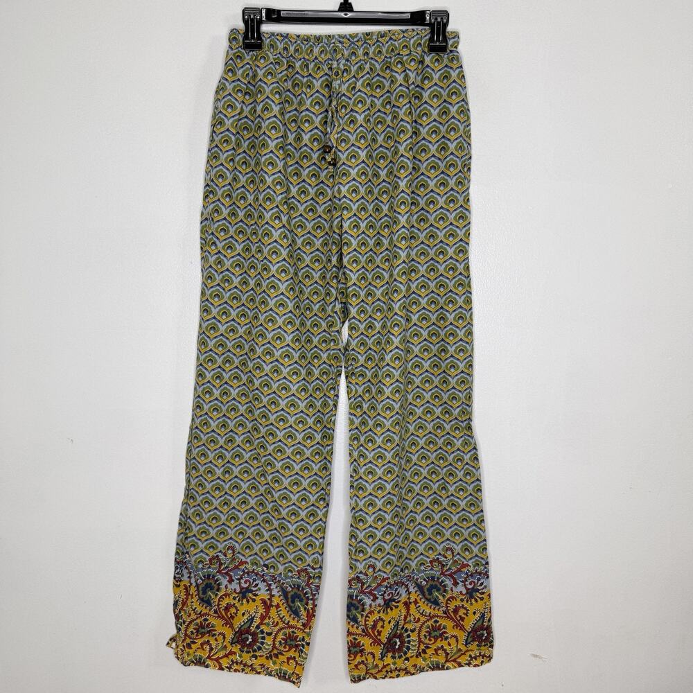Sudara Pajama Pants Womens Small Multicolor Punjammies Boho Paisley Cotton